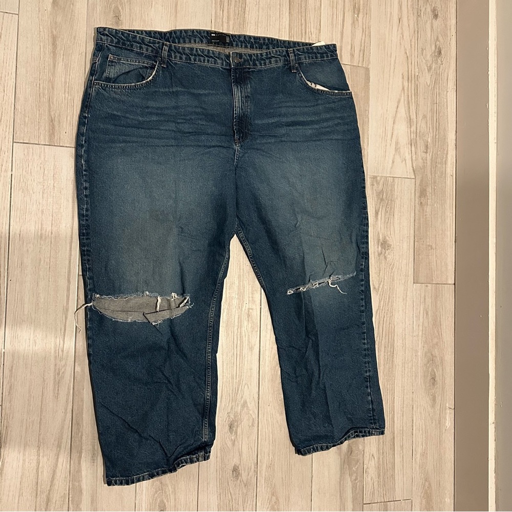 ASOS Women's Distressed Blue Baggy Jeans - Picture 3 of 7